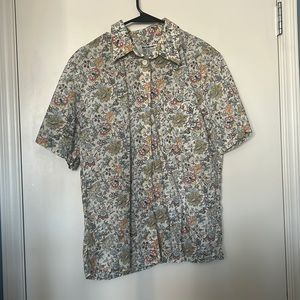 Tilley Endurables Vintage Lightweight Floral Button Down Top